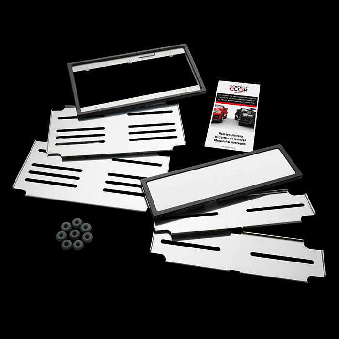 Set Auto Hochformat Alu schwarz eloxiert