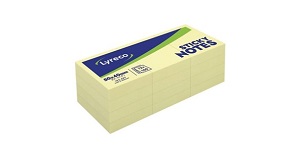 Haftnotizen 50x40 mm, gelb, Lyreco/1 Stück=1 Blöckli à 100 Blatt