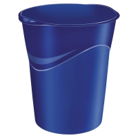 Papierkorb 33 cm hoch, Lyreco blau, rund, 14 l, Kunststoff