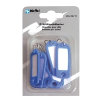 Schlüssel-Schilder Anhänger blau, Packung à 10 Stück