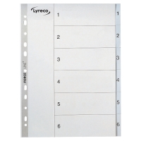 Register A4, plastik Lyreco 1-6, grau