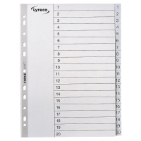 Register A4, plastik Lyreco 1-20, grau