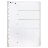 Register A4 Karton Lyreco 1-5, weiss