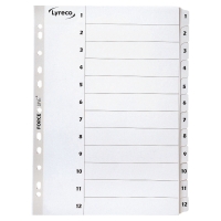 Register A4 Karton Lyreco 1-12, weiss