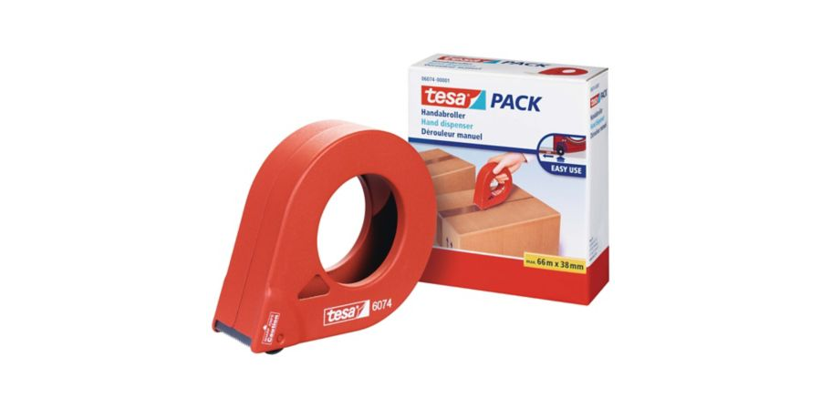 Handabroller f.Verpackungsband Tesa 6076 bis 38 mm x 66 m orange