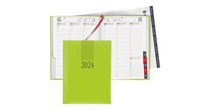 Agenda 2025 Orario Biella,17.8 x 23.5 cm 1 Woche auf 2 Seiten, hellgrün