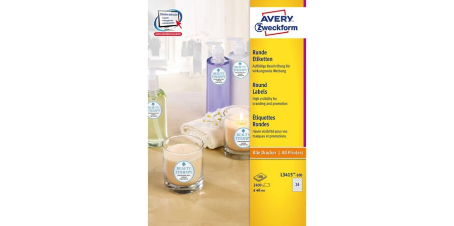 Etiketten rund, 24 Etiketten pro Bogen Ø 4 mm, 1 Schachtel à 100 Bögen