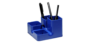 Multi-Köcher f. Büroutensilien 4-Fächer, blau