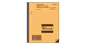 Durchschreibebuch Favorit , Liefersche A6, 50x2 Blatt, rot/weiss